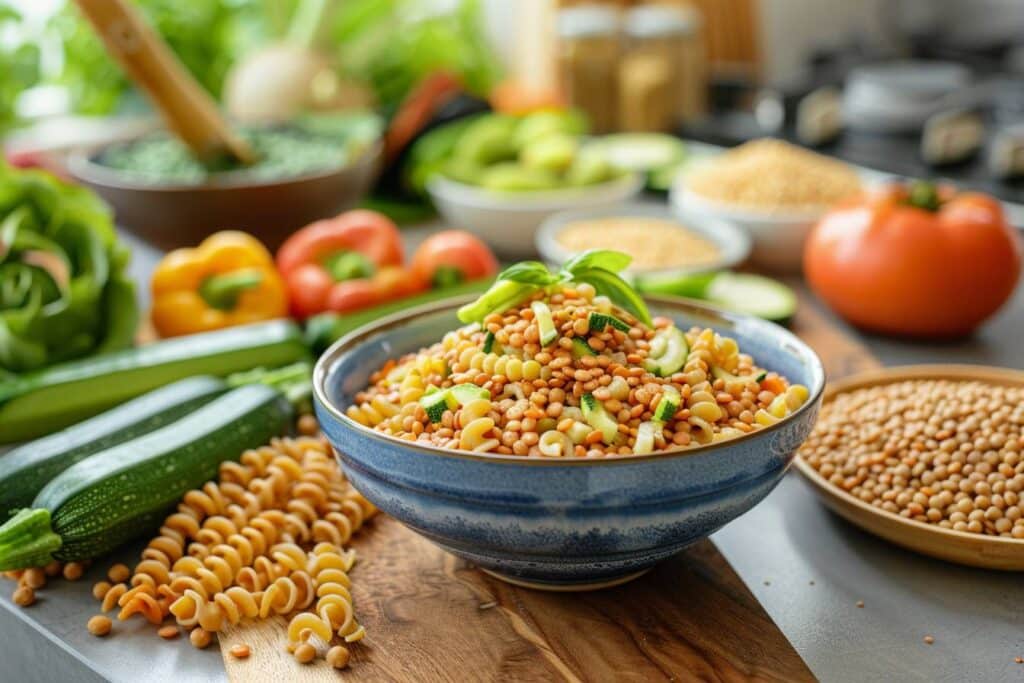 Riz en plat savoureux sans gluten et végétal