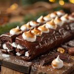 Bûche de Noël au chocolat et meringue vegan