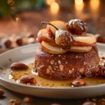 Dessert festif aux amandes dattes marrons et poire