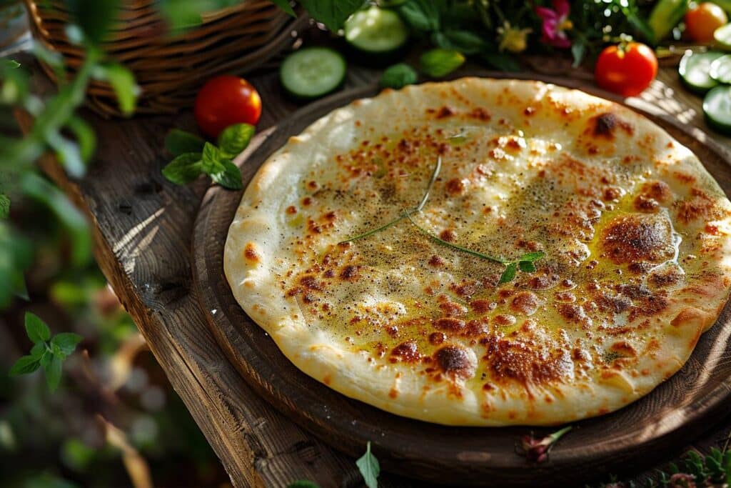 Galette garnie de zaatar savoureux et parfumé