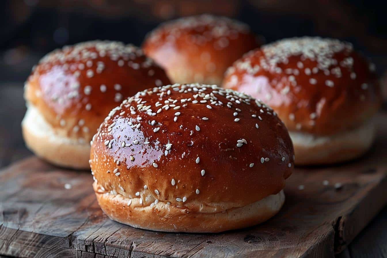 Burger vegan appétissant avec pain fait maison  
Délicieux pain de burger sans ingrédients animaux