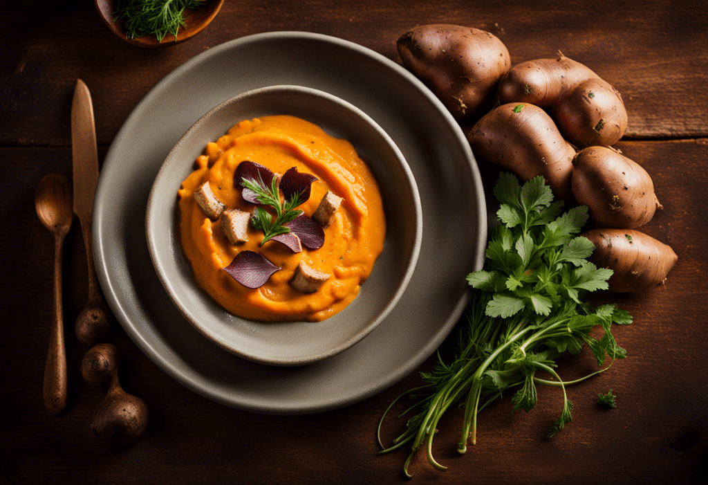 Purée onctueuse de topinambours et patate douce