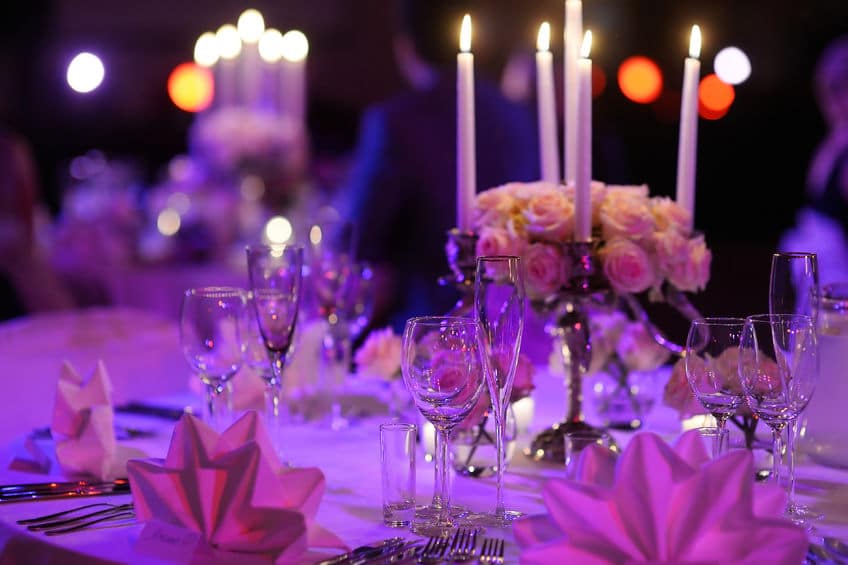 39466965 table set for an event party or wedding reception